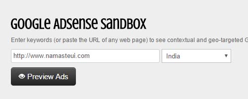 Google Adsense Sandbox