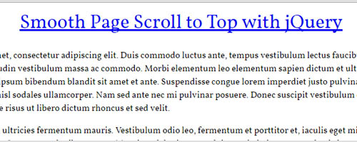 Smooth Page Scroll to Top with jQuery