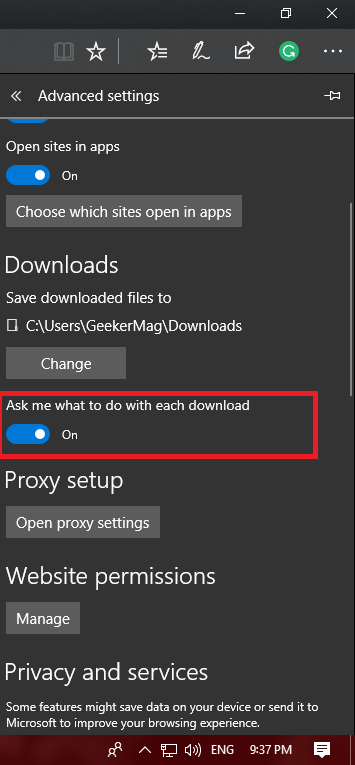 1.3 Ask me what to do with each download