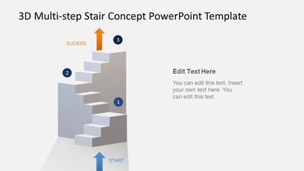 Animated 3D Multi-step Stair Concept PowerPoint Template