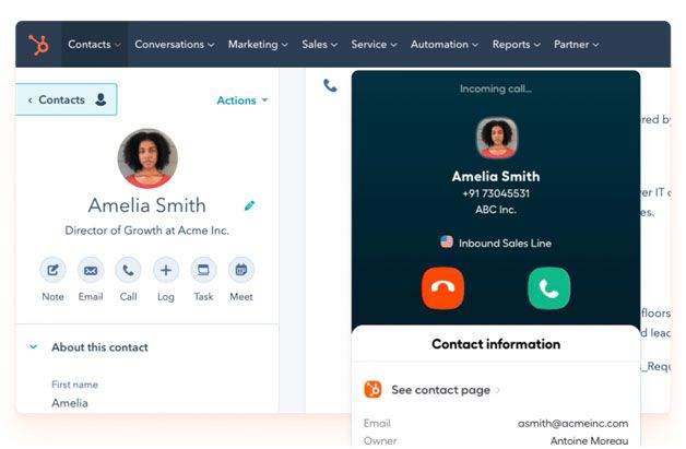 Integrate HubSpot with Aircall
